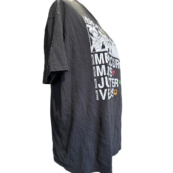 BLACK SHORT SLEEVE 2XL SAILOR MOON PLANETS TSHIRT VINTAGE COTTON COSPLAY ANIME - Picture 5 of 5